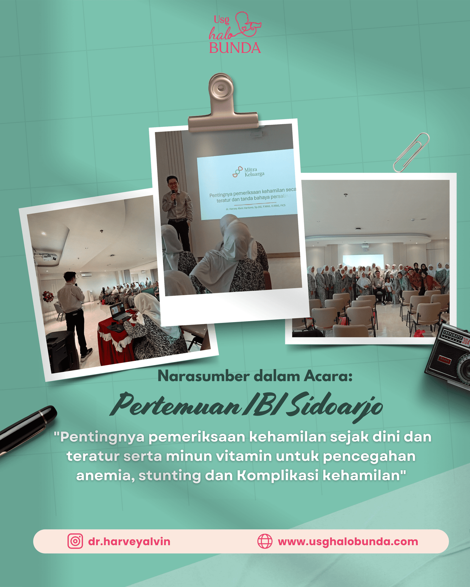Dr. Harvey Alvin, Sp.OG Berbagi Ilmu di Pertemuan IBI Sidoarjo: Tekankan Pentingnya USG Dini & Pencegahan Stunting
